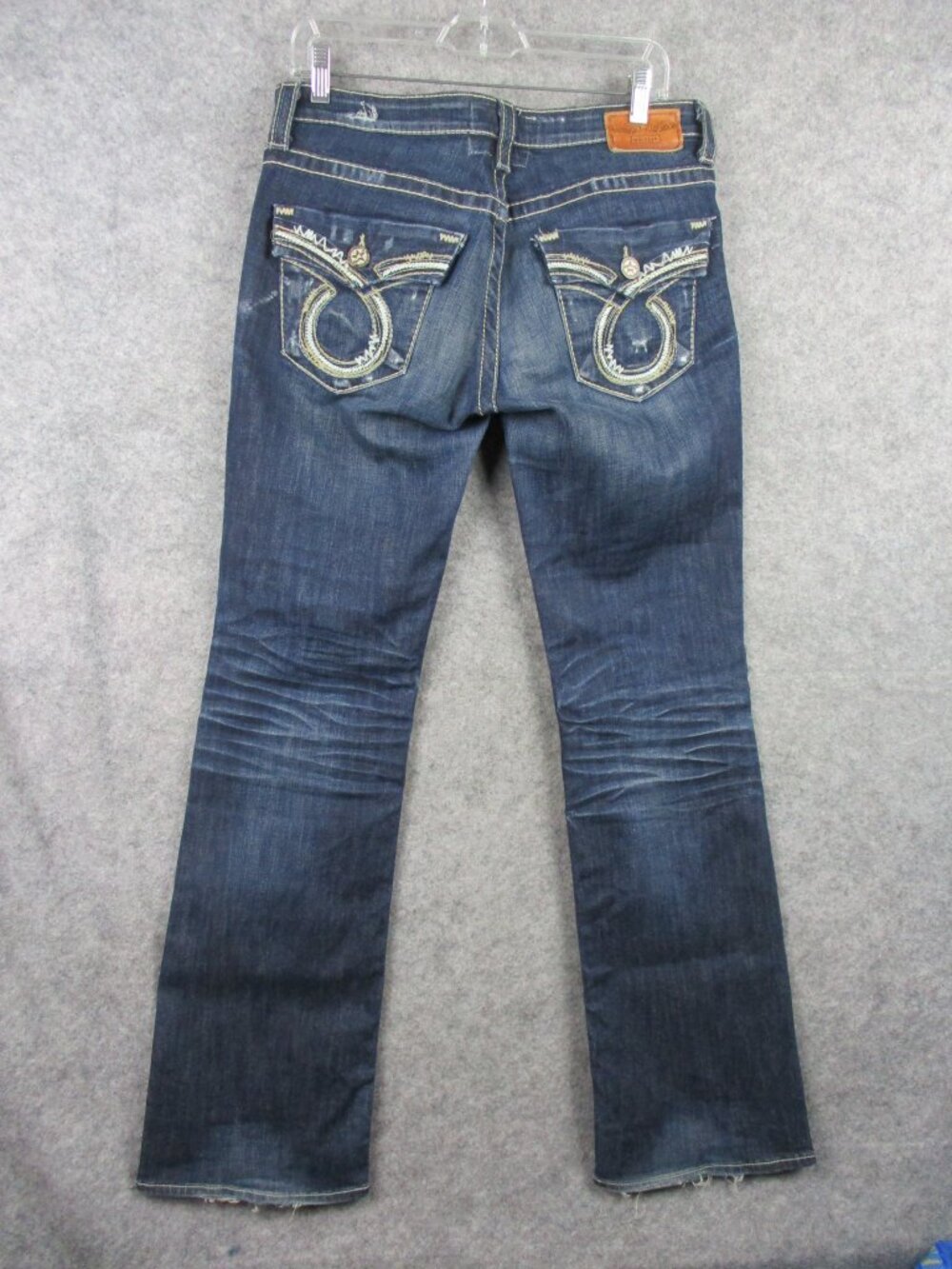Big Star Jeans Women 29L Blue Liv stretch Boot Cut Denim Thick Stitch Low Rise